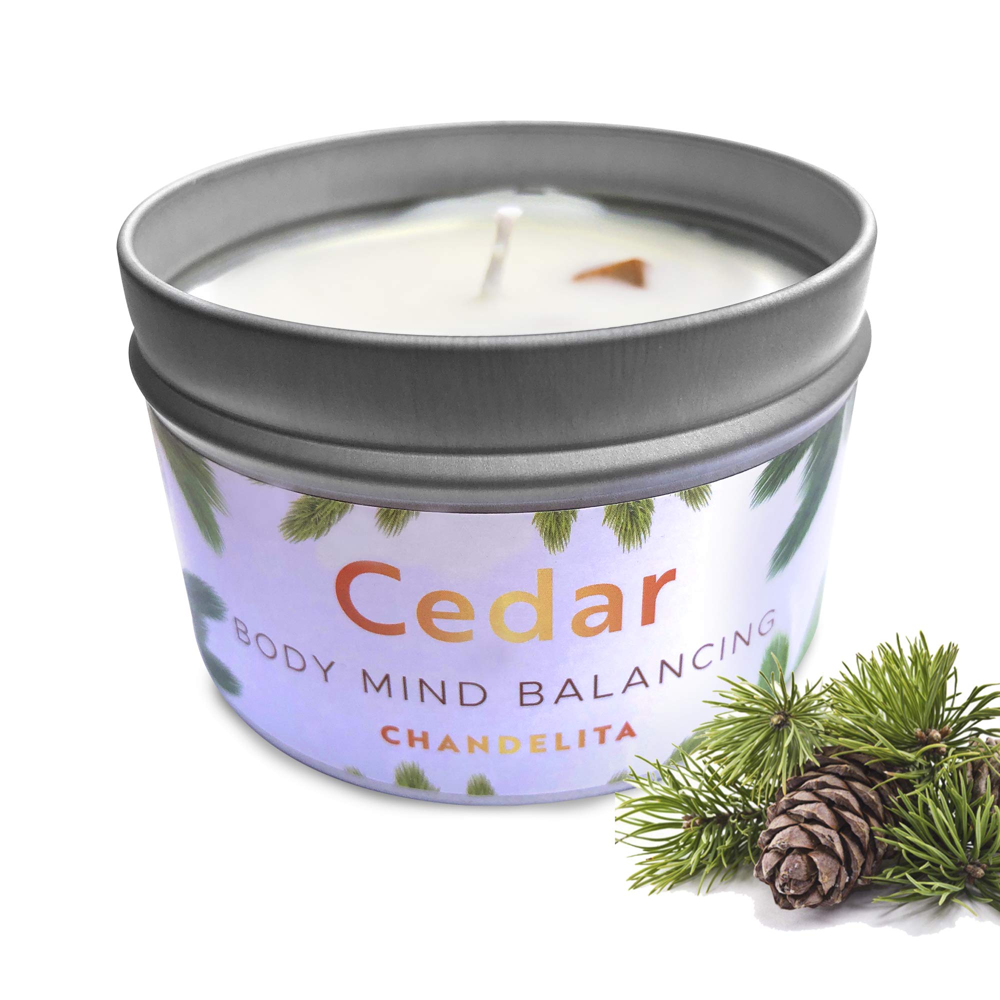Healing Cedar Scented Candle - Purify & Relax for Home & Spa