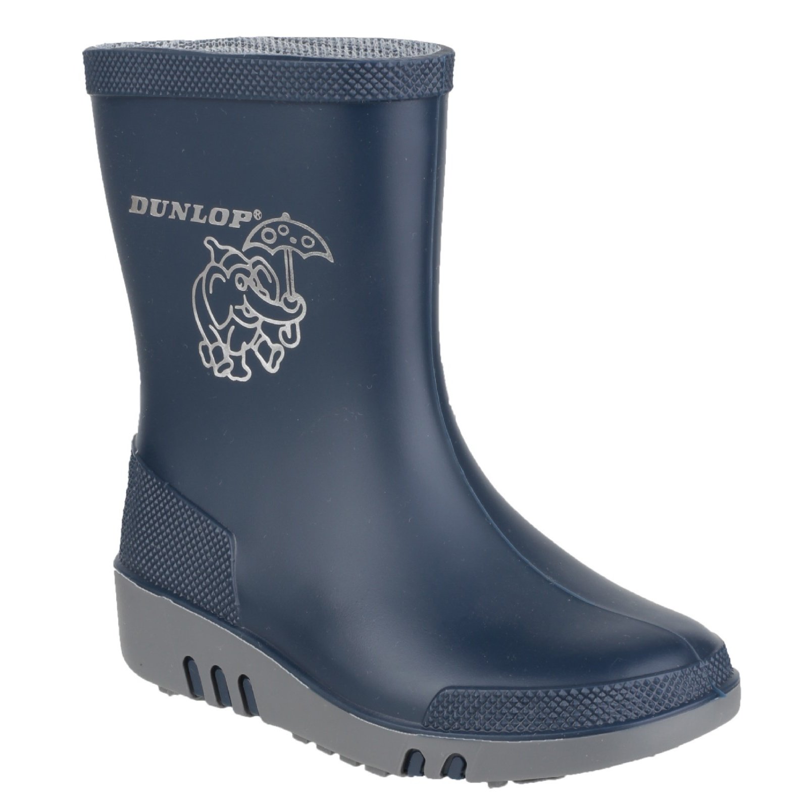 Dunlop Mini Kids' Unisex Elephant Print Rain Boots - Waterproof & Durable for Outdoor Play, Puddle Jumping & Garden Adventures