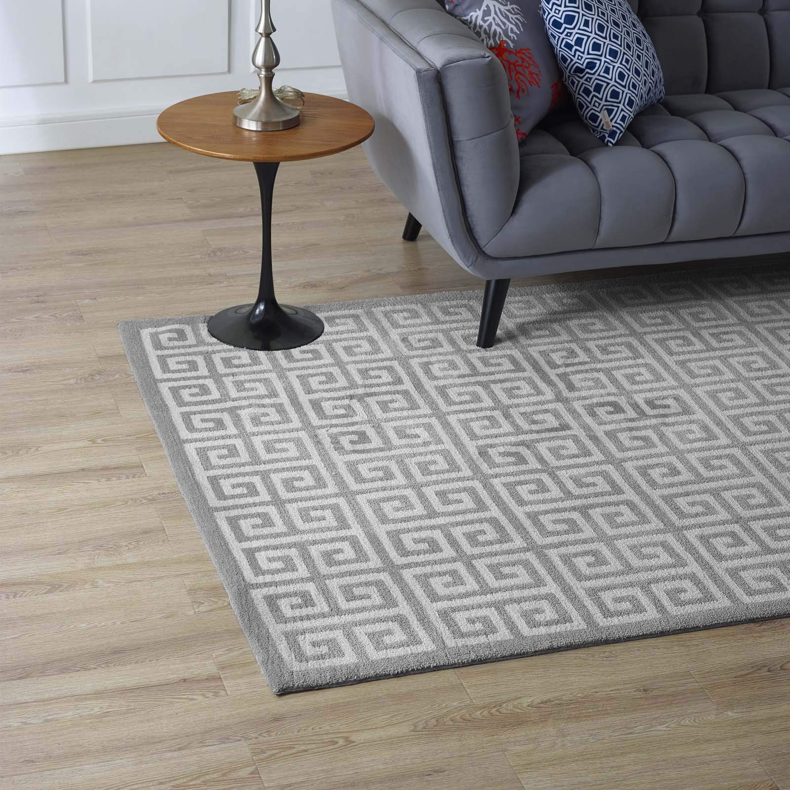 Modern Contemporary Urban Living Room Area Rug - Soft Fabric Floor Carpet Runner in Multi-Tone Gray - Perfect for Lounge, Bedroom & Home Decor