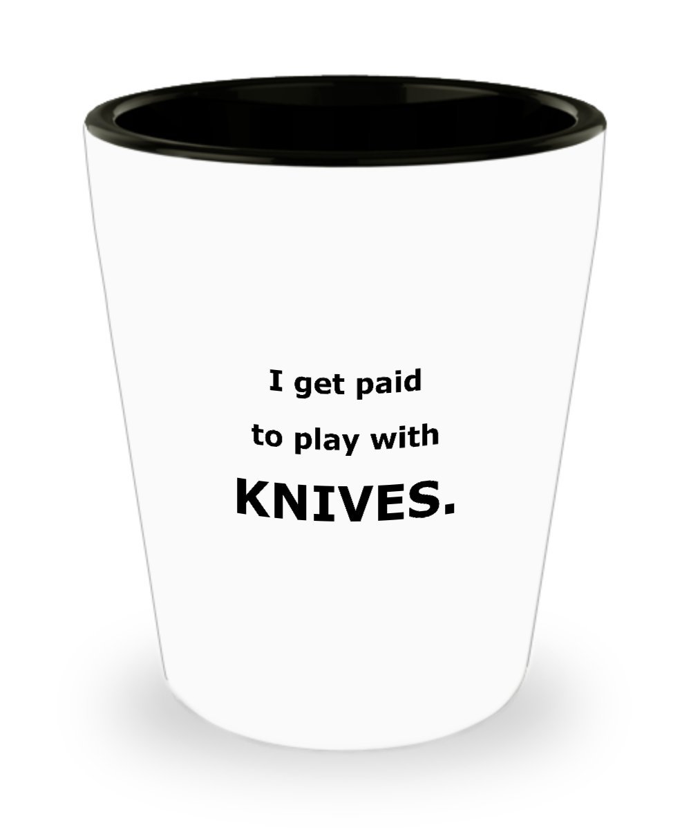 Funny Knives Shot Glass - Perfect Gift for Knife Lovers & Bartenders - Great for Parties, Gag Gifts & Whiskey Drinking