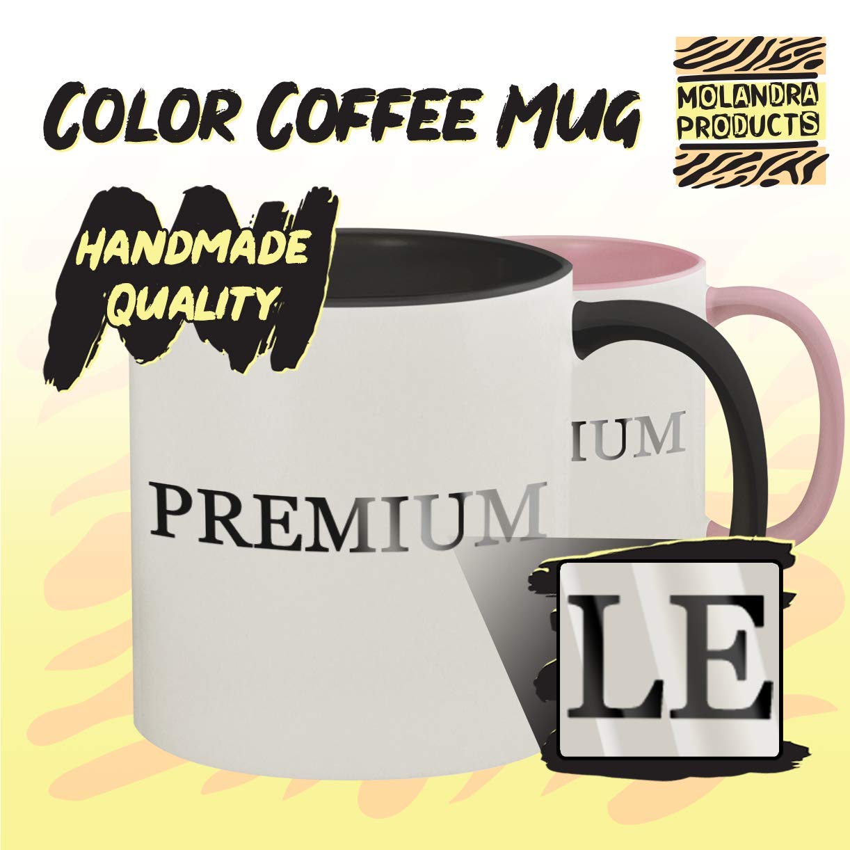11oz Ceramic Coffee Mug with Colored Inner & Handle - Orange - Perfect for Home, Office, or Gift Giving