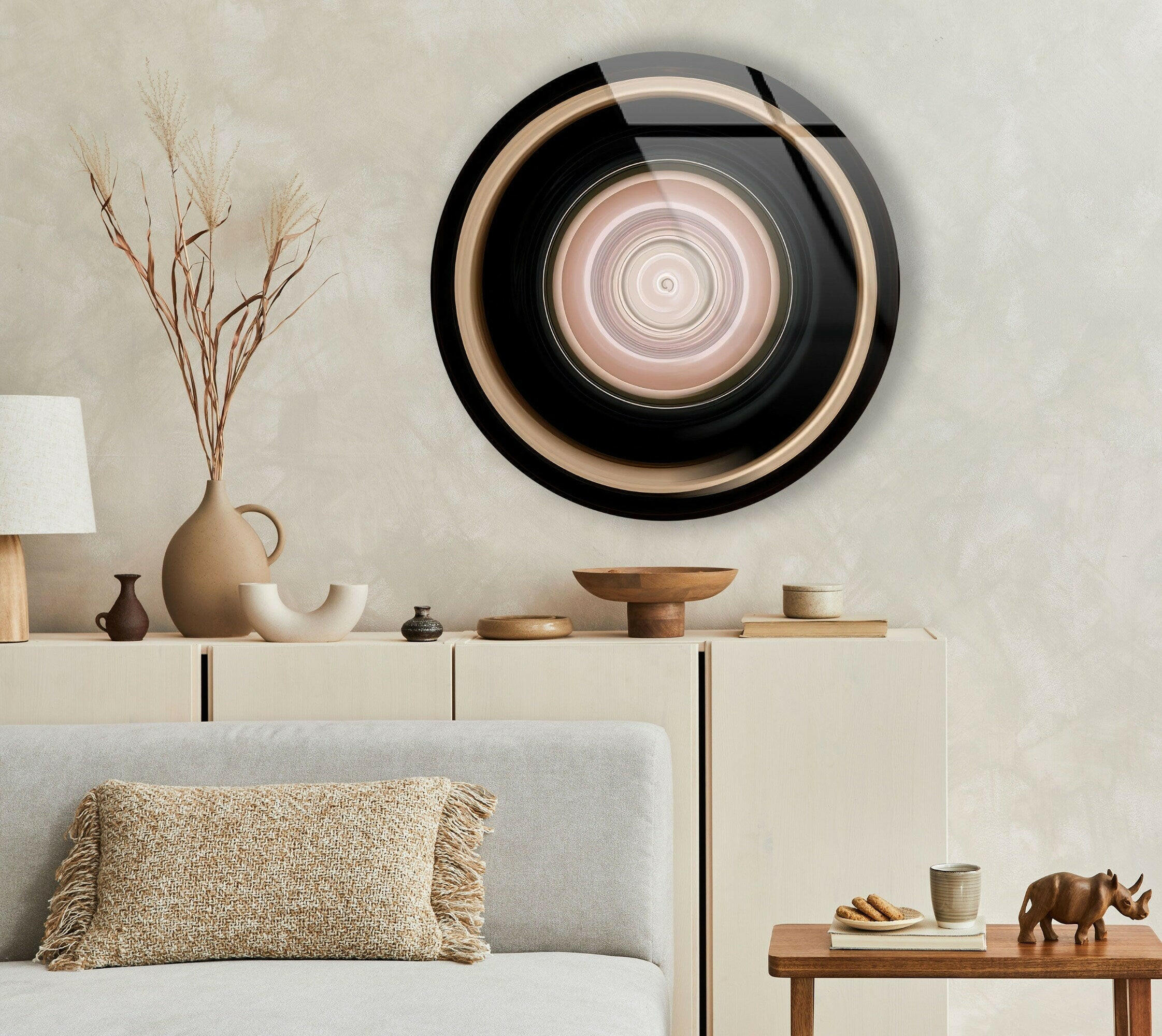 Black Holes Round Glass Wall Art Decor - Modern Abstract Space Themed Home Decor for Living Room, Bedroom, Office | Unique Celestial Wall Decor for Astronomy Lovers