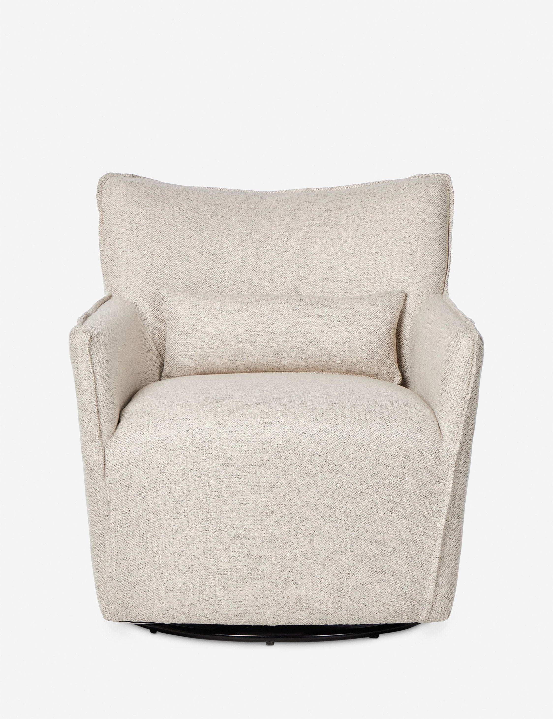 Bronwyn Swivel Chair - 360 Degree Rotating Modern Accent Chair for Living Room, Office & Bedroom - Comfortable Upholstered Lounge Chair with Sturdy Metal Base