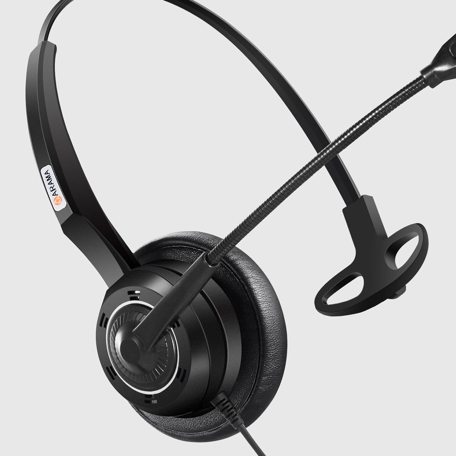 Noise Cancelling USB Headset with Microphone - Computer Headphones for PC, Laptop, Call Center, Office - Compatible with Skype, Zoom, MS Teams, Softphone, Online Meetings - Perfect for Remote Work, Webinars & Customer Support