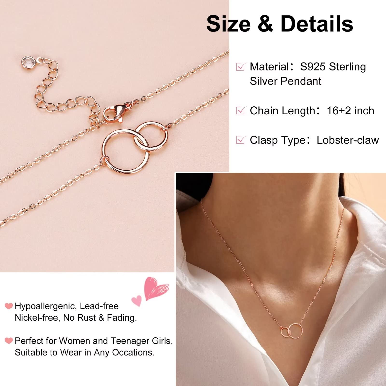 STORUP Mother Daughter Necklace Set - Circle Pendant Jewelry for 2/3/4/5 People - Birthday Gift for Mom from Daughter - Unique Women's Jewelry for Mother's Day, Christmas & Family Bonding Moments