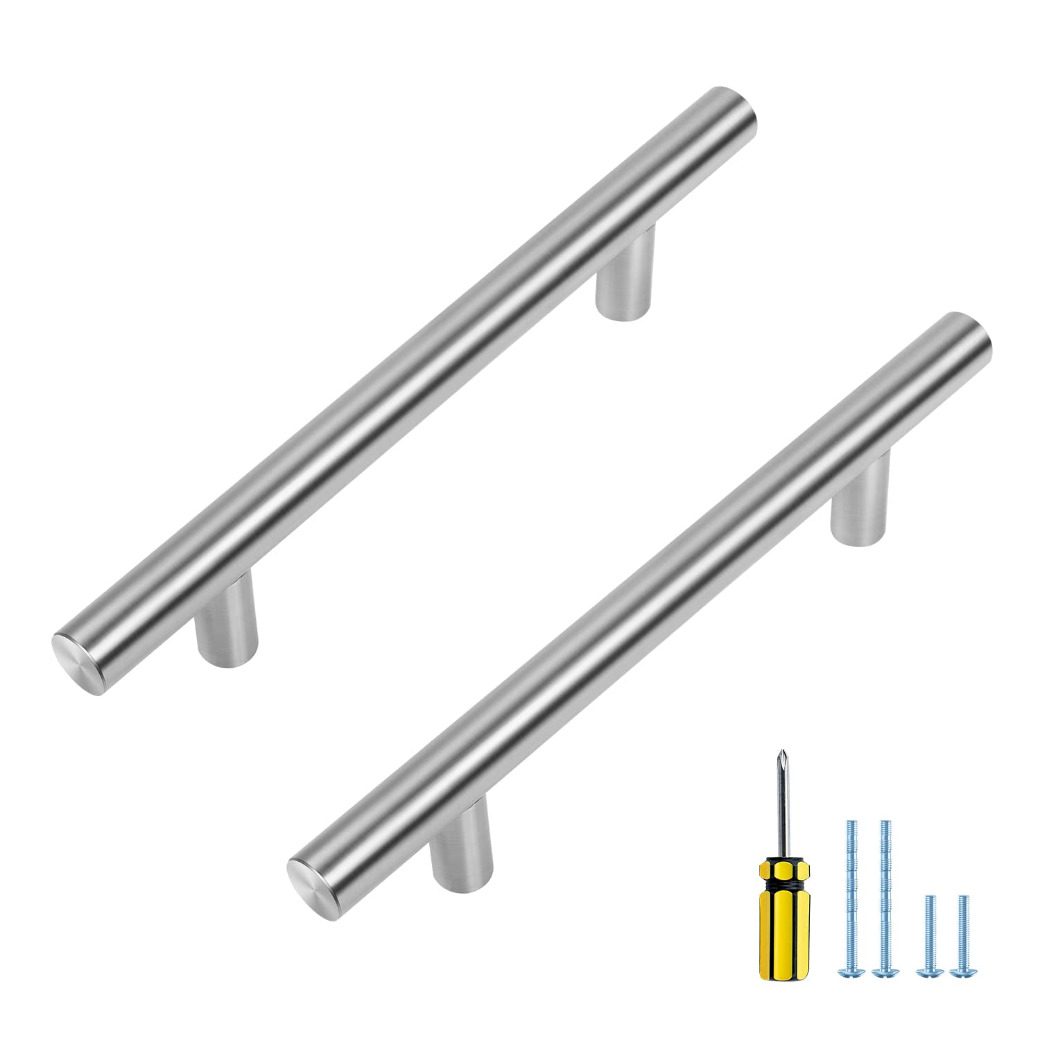 30 Pack 4 Inch Brushed Nickel Cabinet Pulls - 6-3/8