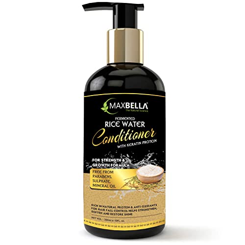 MaxBella Rice Water & Keratin Protein Hair Conditioner for Men & Women - 300ml | Deep Hydration & Repair for Dry, Damaged Hair | Perfect for Daily Use & Salon-Quality Results at Home