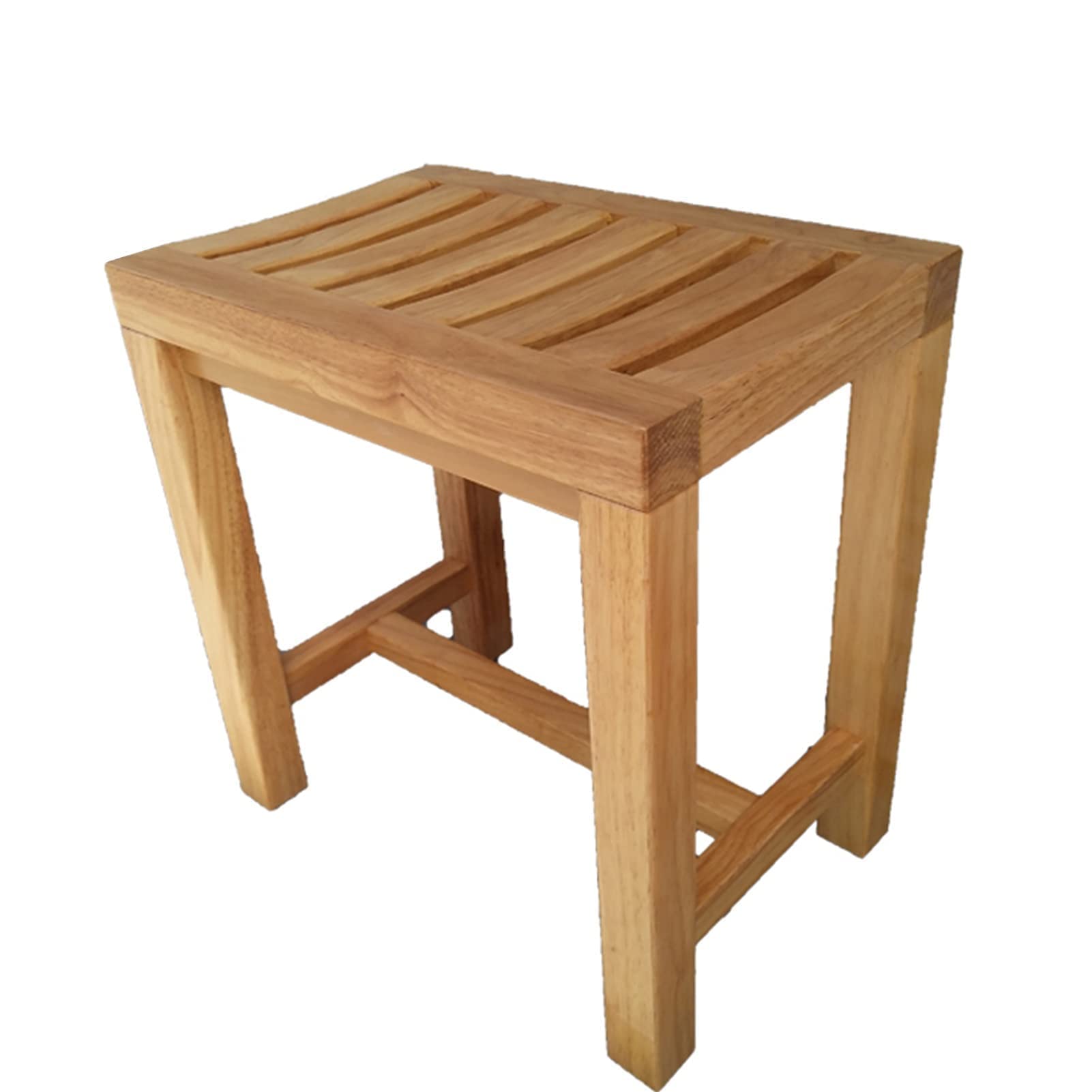 Non-Slip Square Wooden Shower Stool 42x28x43cm - Bath Seat Chair for Elderly & Disabled, Waterproof Bathtub Stool with Anti-Slip Feet, Durable Bathroom Footstool for Safe Showering & Relaxing (Perfect for Seniors, Post-Surgery Recovery & Spa Baths)