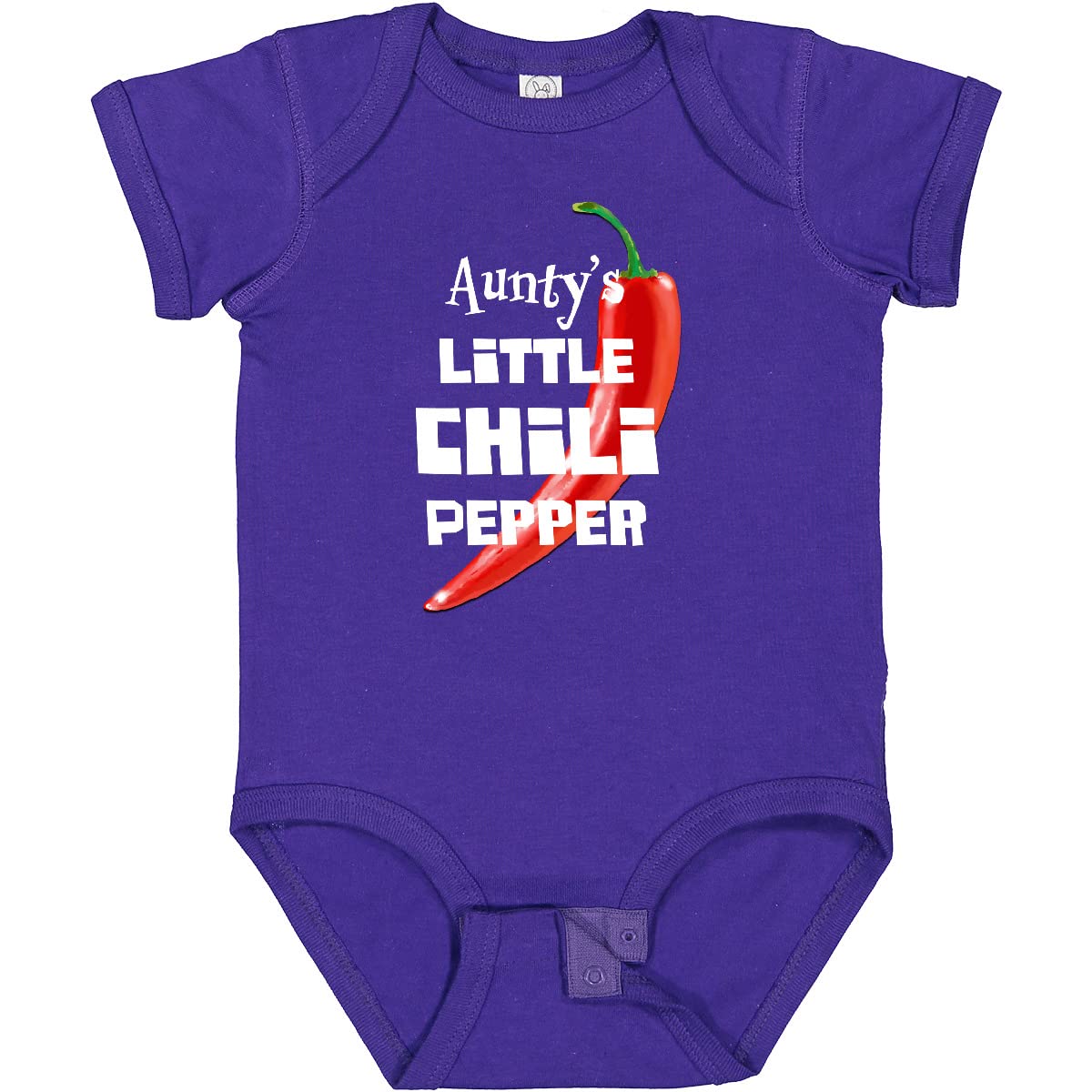 Inktastic Aunty's Little Chili Pepper Baby Bodysuit - Cute Infant Onesie for Boys & Girls - Perfect for Family Gatherings, Photo Shoots & Everyday Wear