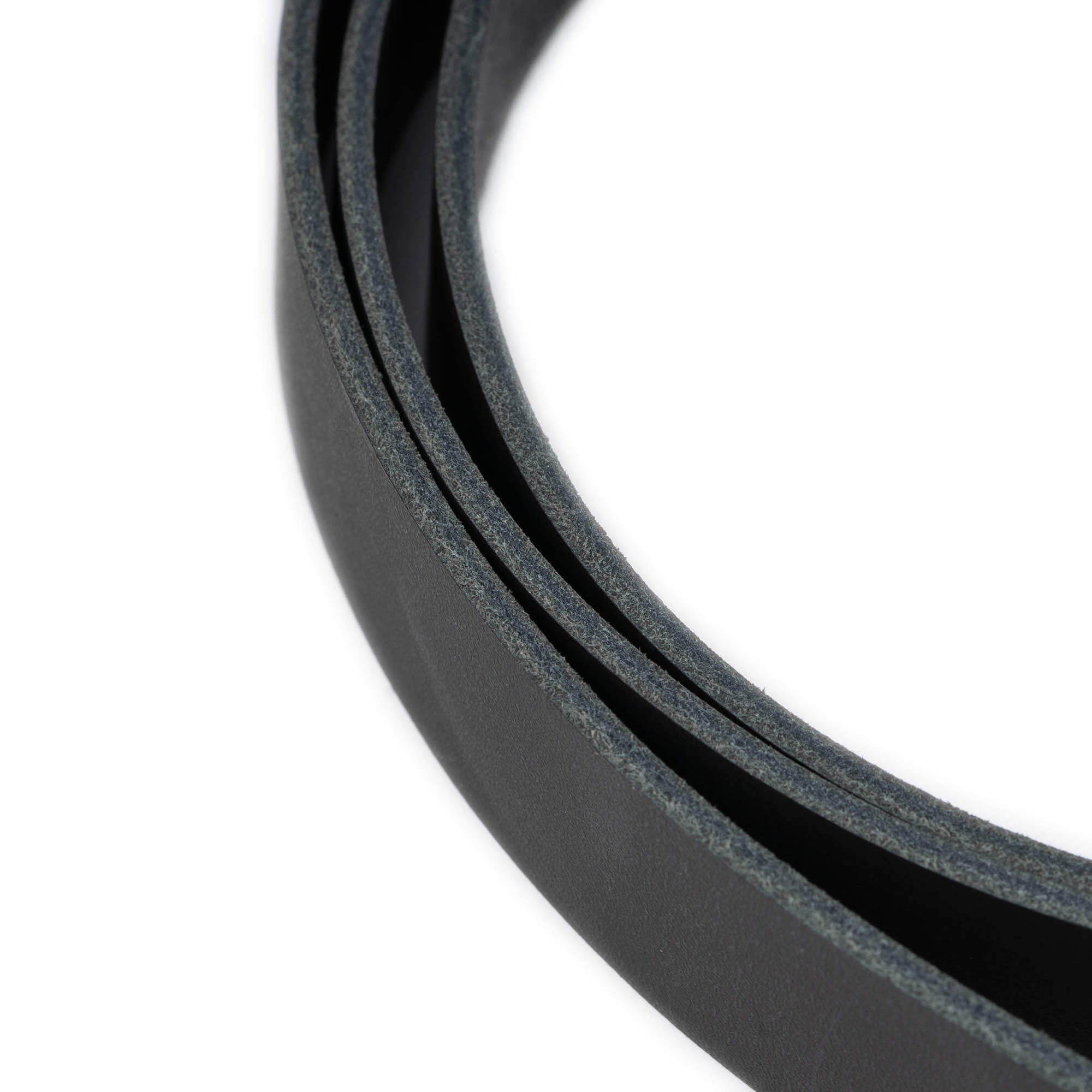 2.5 cm Smooth Black Leather Belt Strap - Replacement for Versace Buckles | Durable & Stylish Accessory for Men & Women | Perfect for Casual, Formal & Fashion Outfits