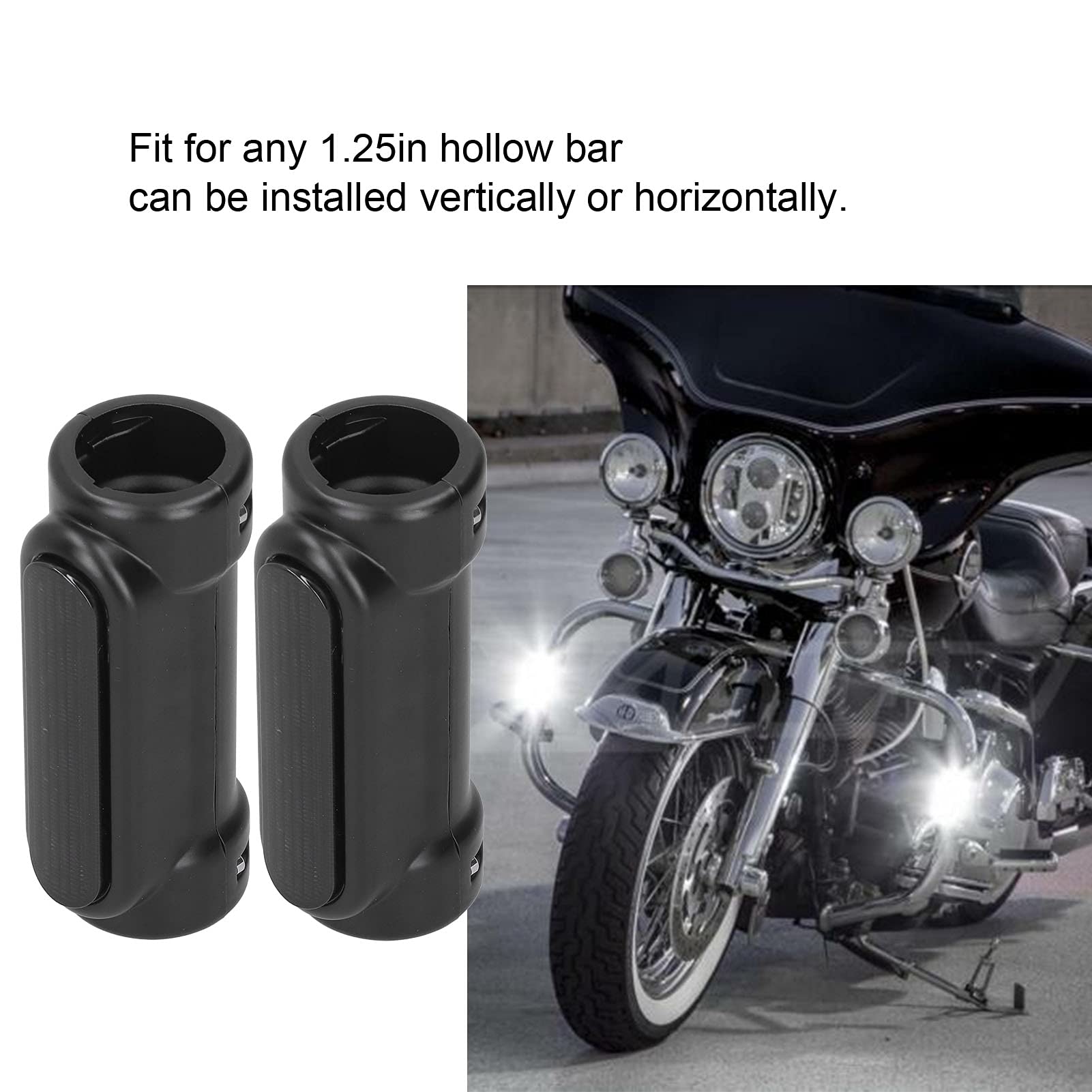 Buachois Motorcycle Highway Bar Lights - 12V Switchback LED Driving Lights with Turn Signals, Fits 1-1/4