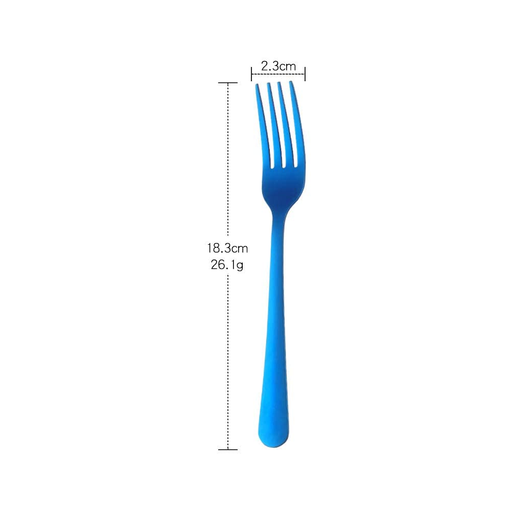 Premium Stainless Steel Dinner Forks Set of 12 - Elegant Blue Flatware for Family Dining, Restaurants, Weddings & Parties - Durable & Stylish Cutlery for Everyday Use & Special Occasions