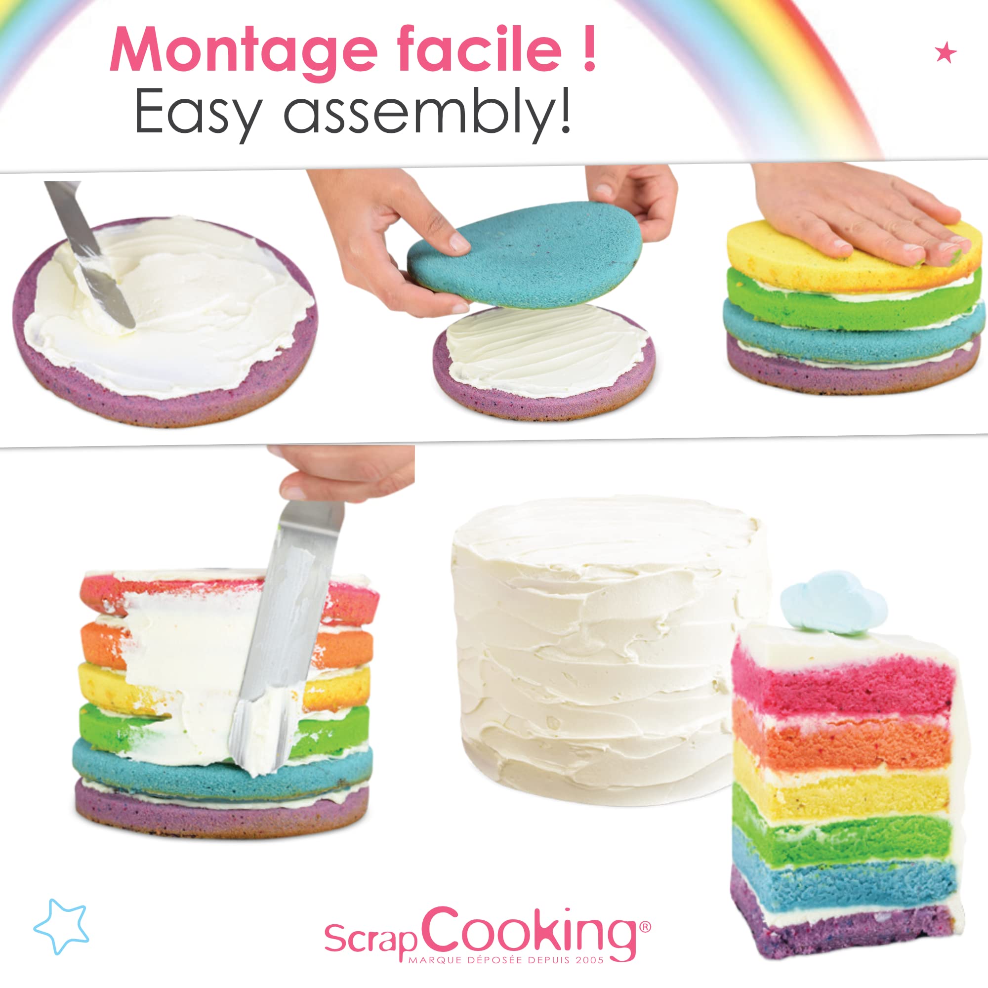 Rainbow Cake Kit - DIY Baking Kit for Kids & Adults - Fun Birthday Party Activity - Perfect for Home Baking & Celebrations