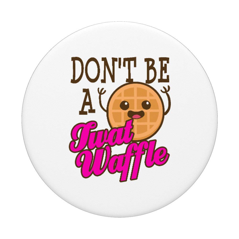 Funny 'Don't Be A Twat Waffle' Sarcastic PopSocket - Swappable Phone Grip for iPhone, Samsung & Tablets - Perfect Sarcasm Gag Gift for Friends, Office Humor & Everyday Use