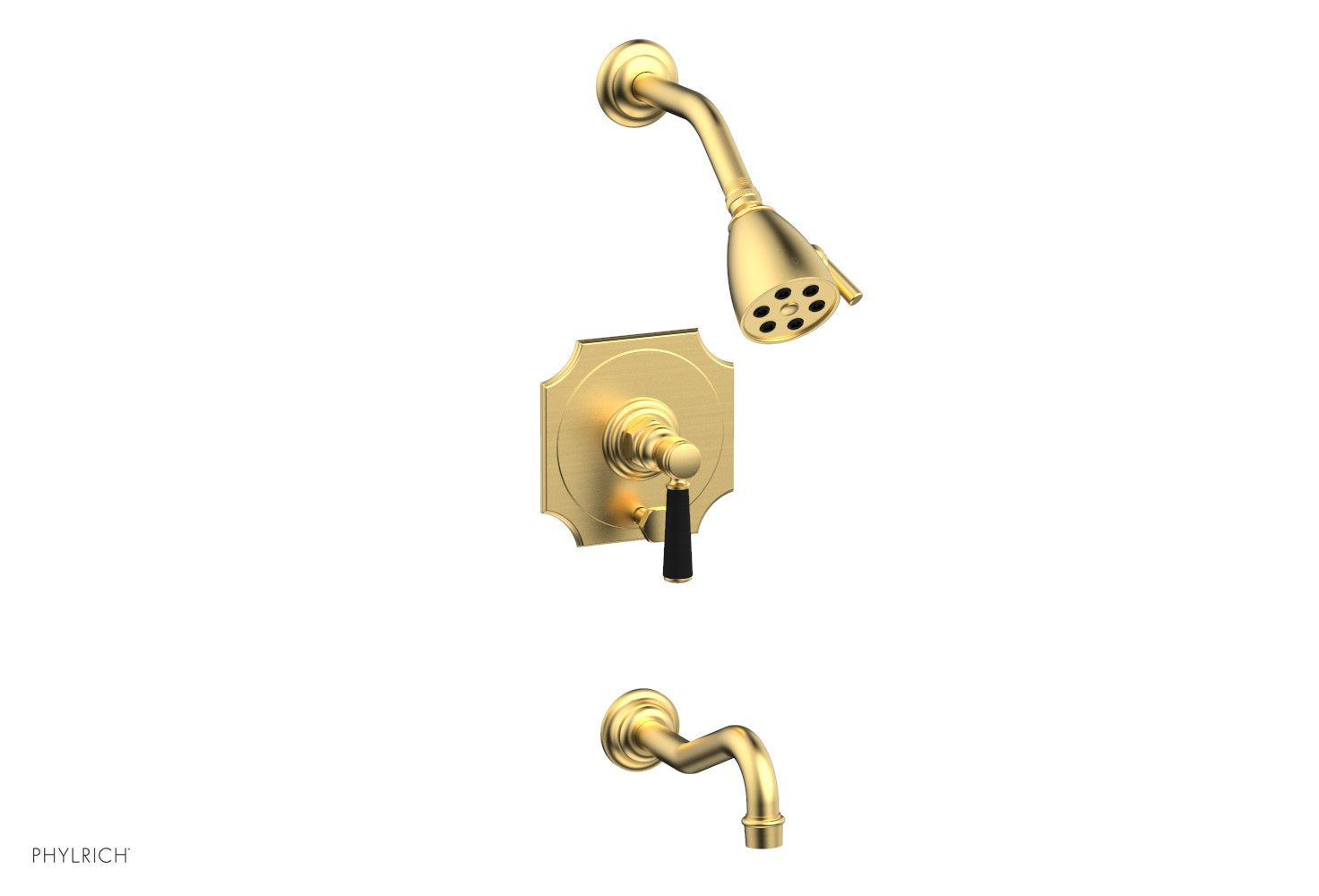 HENRI Pressure Balance Tub and Shower Faucet Set - Satin Black Finish with Lever Handle (Model 161-30) - Perfect for Modern Bathroom Renovations & Spa-Like Showers
