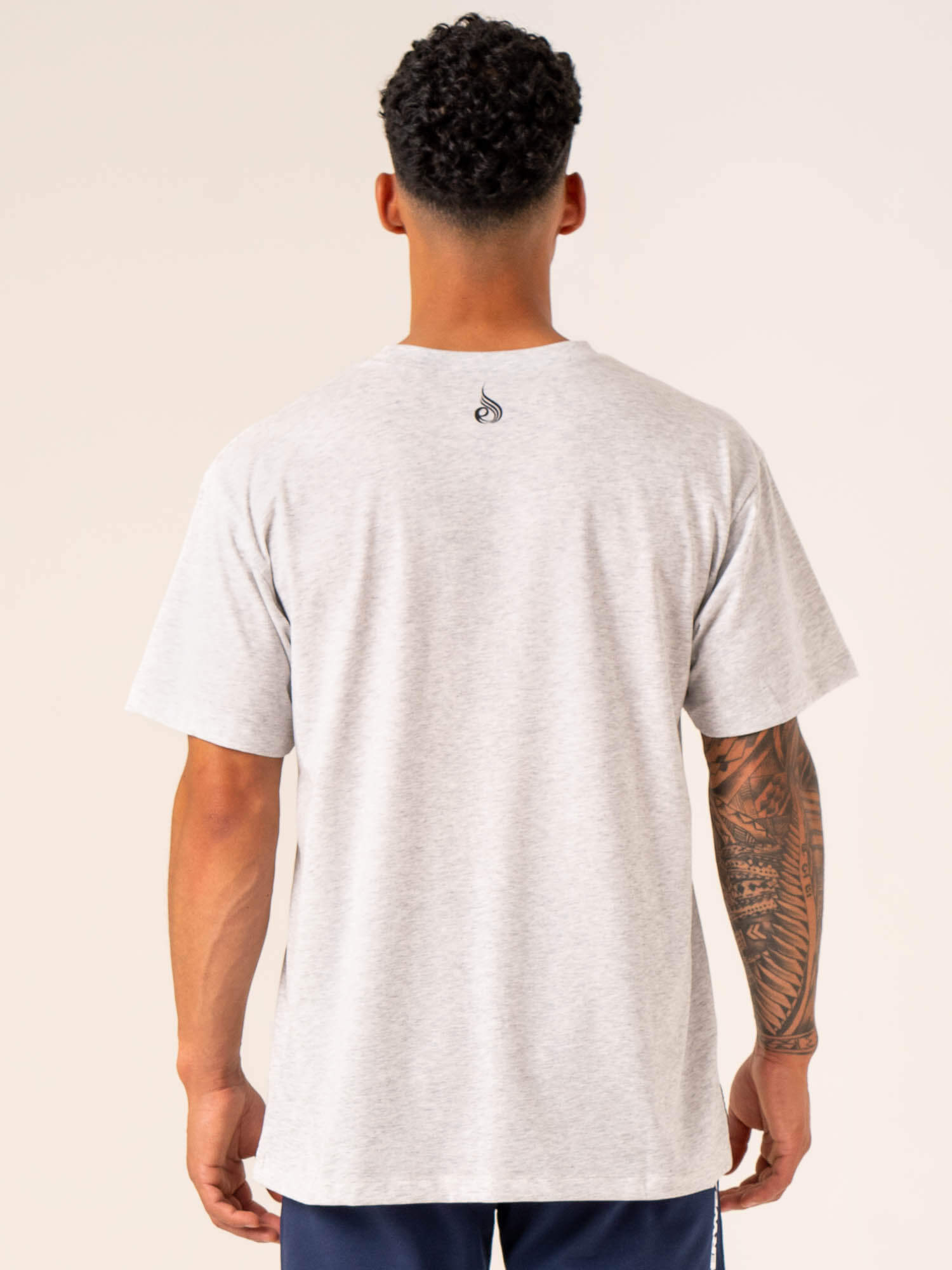 Oversized T-Shirt for Women - Soft Cotton Snow Grey Marl Tee - Casual Loungewear & Streetwear Fashion