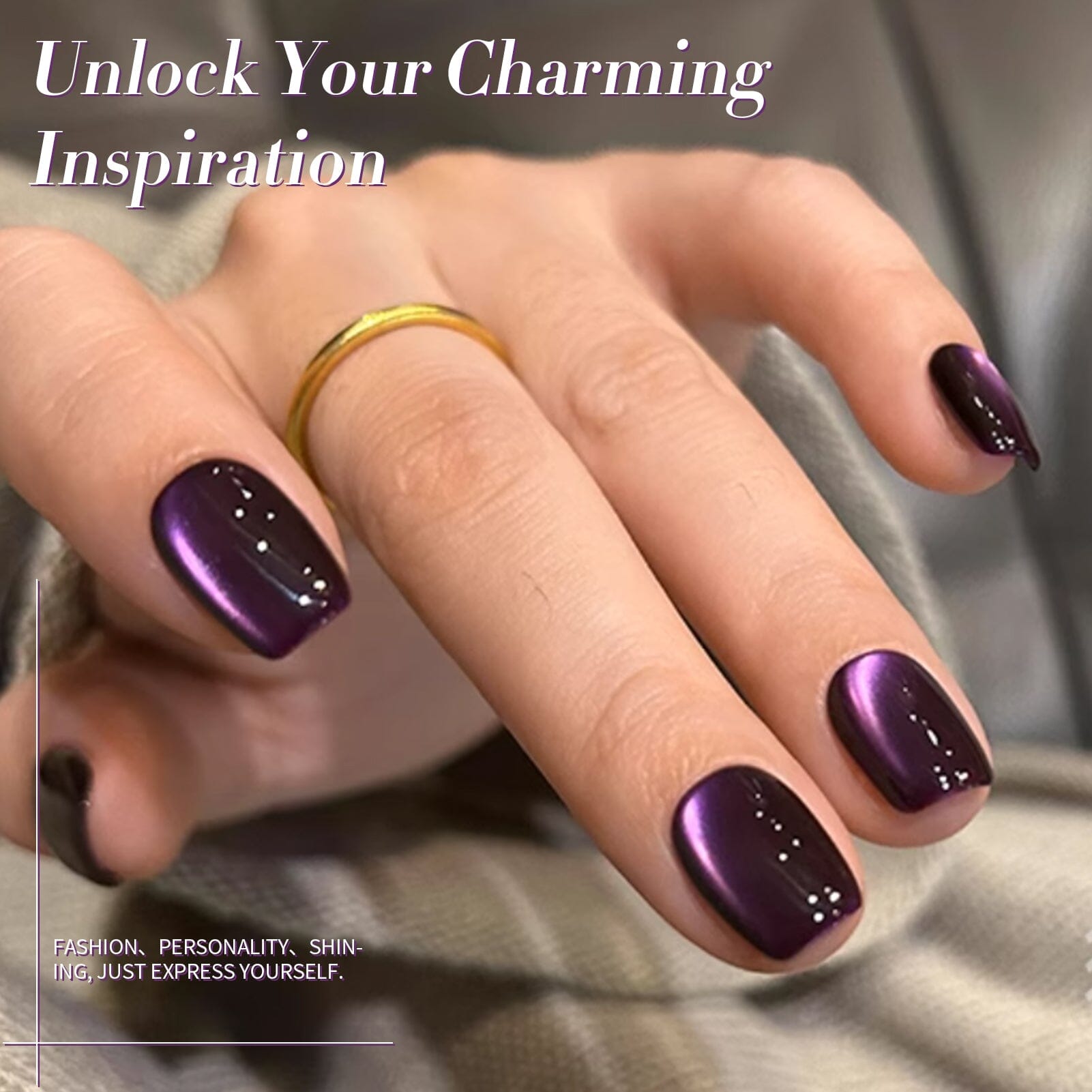 Purple Water Light Cat Magnetic Gel Nail Polish - 15ml AW04 - Long Lasting UV LED Soak Off Nail Art for Home & Salon Manicure
