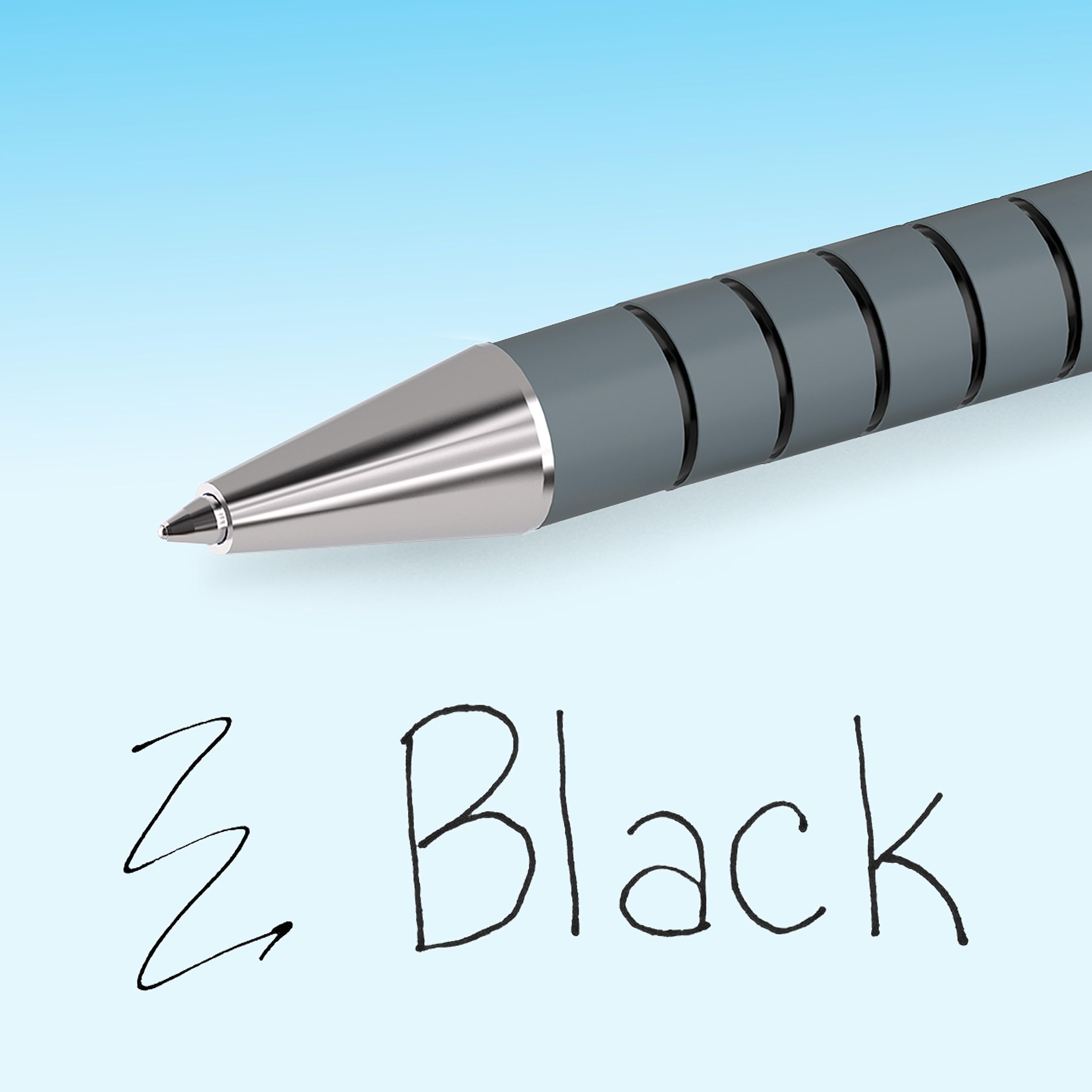 Paper Mate Flexgrip Ballpoint Pens 1.0mm - 12 Pack Black for Office & School Writing