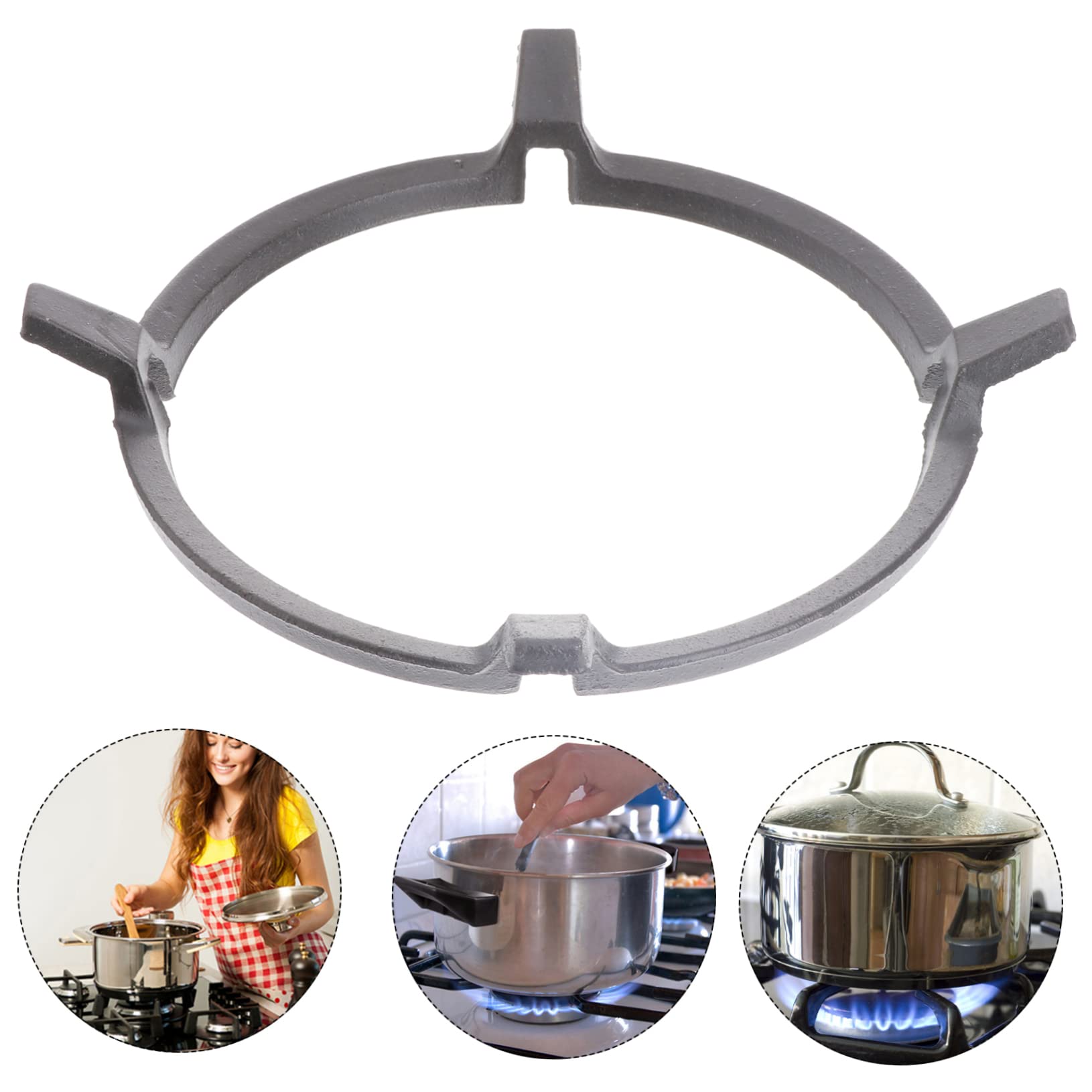 Stainless Steel Wok Stand for Gas Stove - Heavy Duty Burner Support Ring & Pot Rack - Compatible with Electric Cooktops - Perfect for Stir-Frying, Deep Frying & Asian Cooking