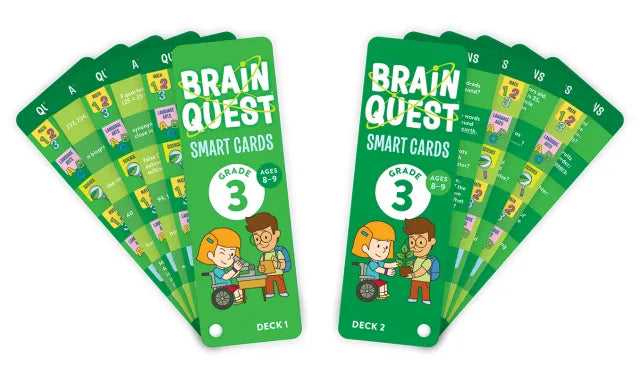 Brain Quest Smart Cards - #1 Educational Q&A Learning Game for Grade 3 (Ages 8-9) - Perfect for Homeschooling & Classroom Learning Activities
