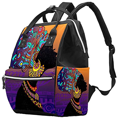 LORVIES African Print Diaper Bag Backpack for Women - Large Capacity Multifunctional Baby Travel Backpack with Insulated Pockets | Perfect for Moms, Nursing, Baby Essentials & Family Outings