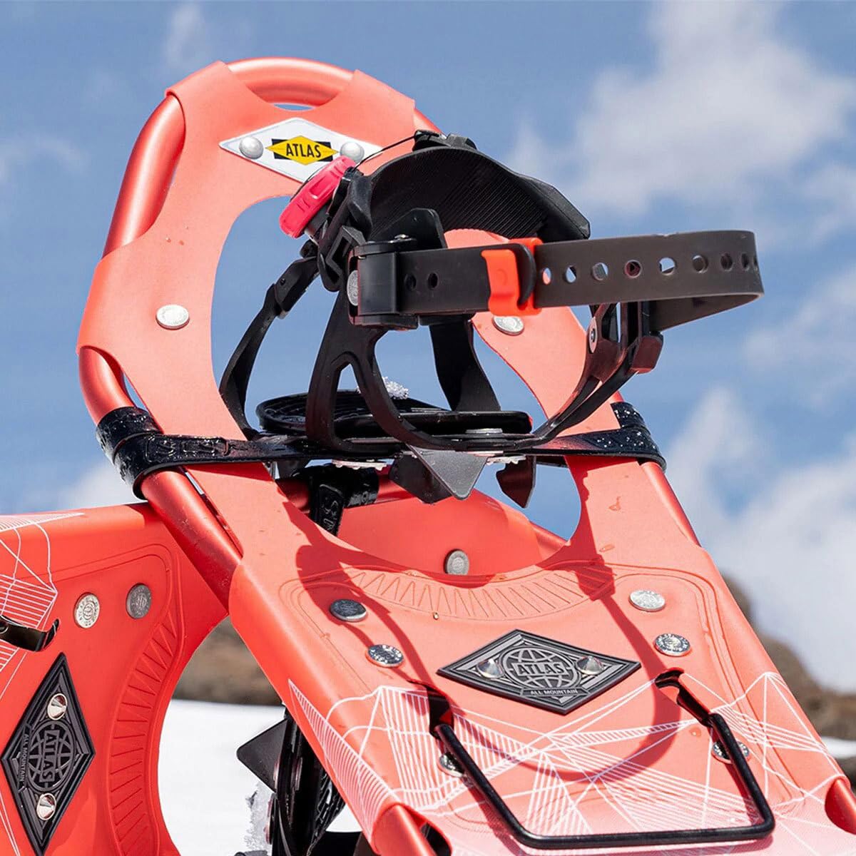 K2 Atlas Access Women's Snowshoes - Lightweight Aluminum Frame & Durable Synthetic Fabric for Winter Hiking & Backcountry Adventures (Red) - Perfect for Snowy Trails, Mountain Climbing & Outdoor Exploration