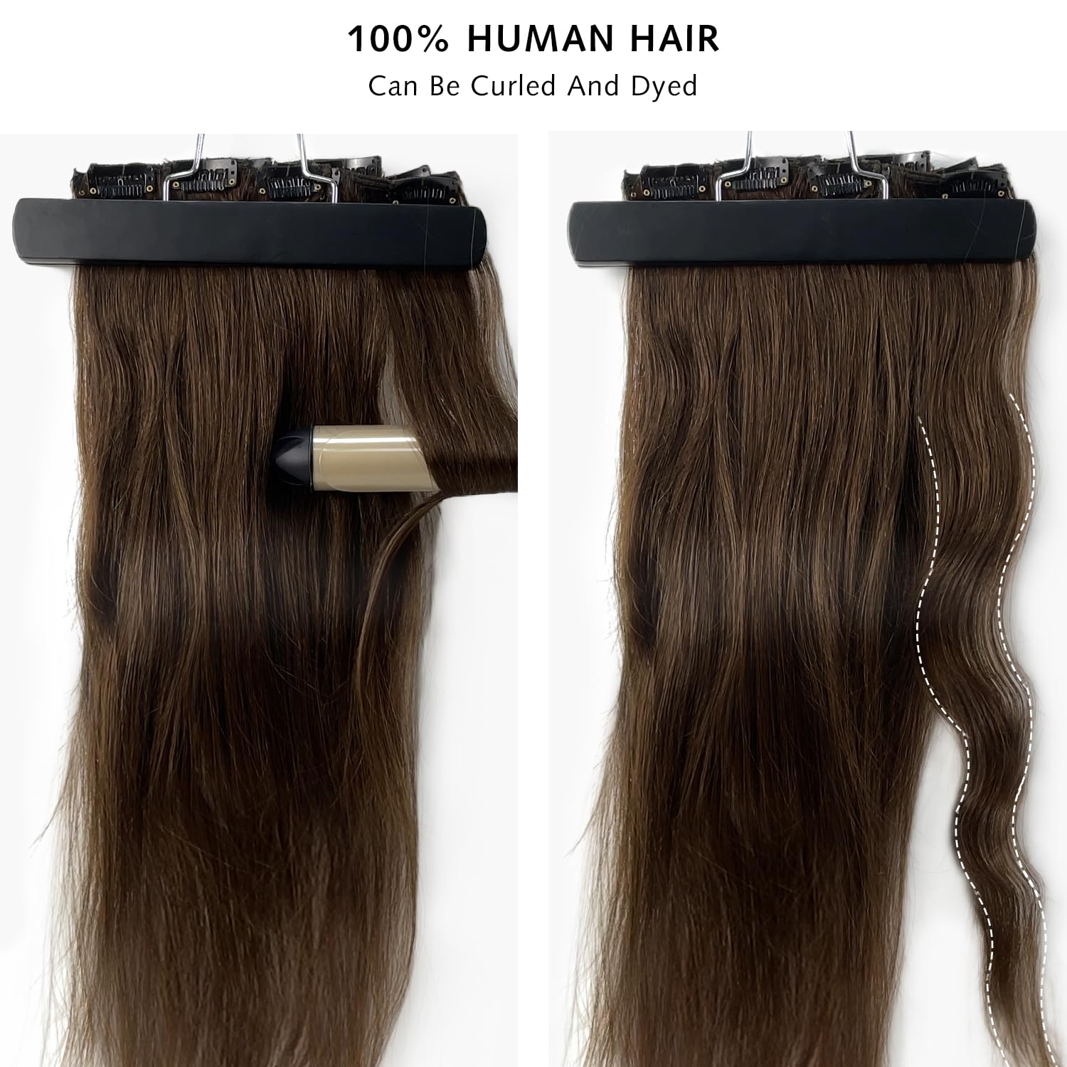 7Pcs 16Clips 10Inch 110g Rose Bud Clip-in Human Hair Extensions - Dark Blonde Natural Thick Real Human Hair for Daily Styling & Special Occasions