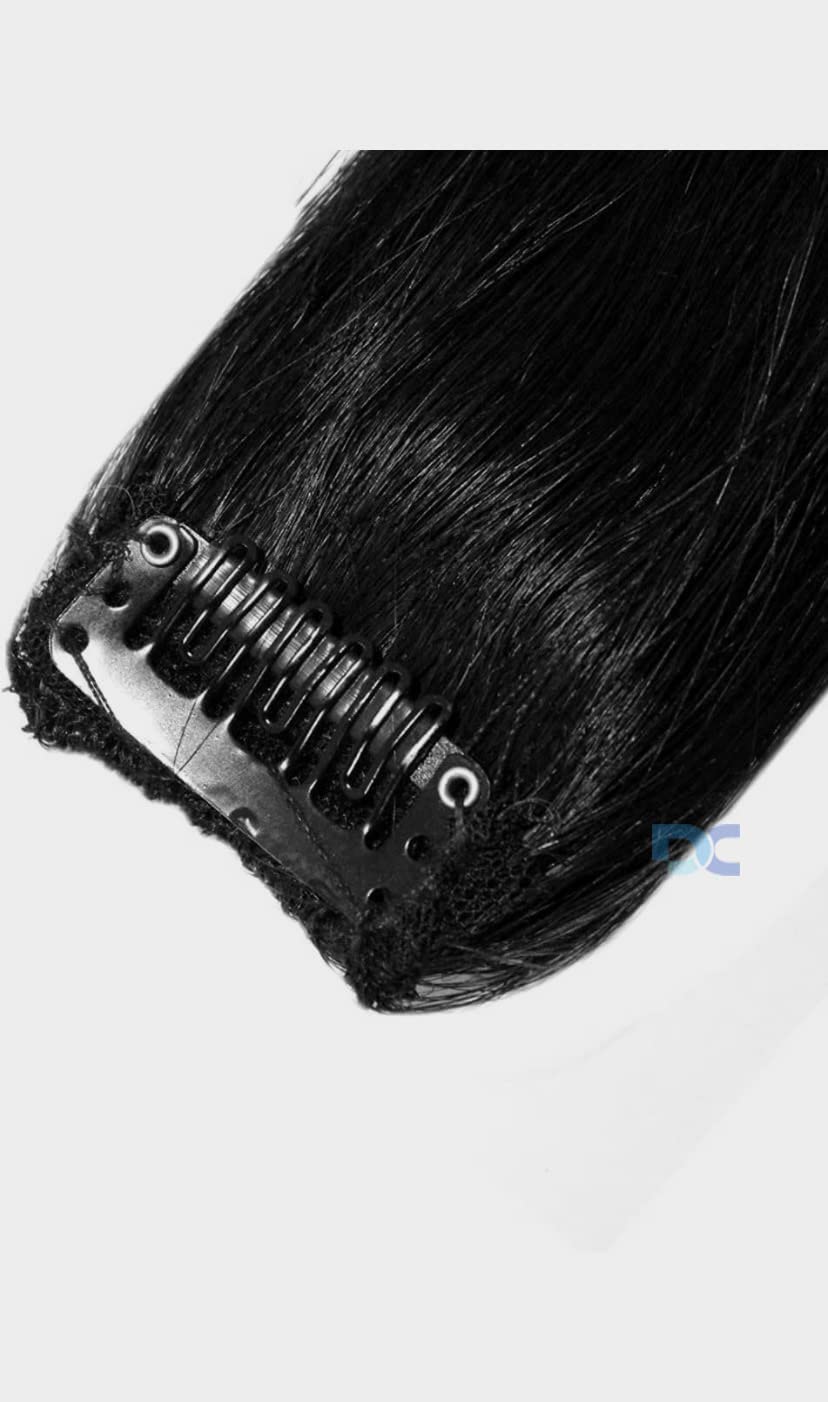 Daily Crafts Women's Seamless Straight Hair Clip-in Extensions – 18 Inch Natural Black Human Hair Weft for Easy Styling | Perfect for Parties, Weddings & Everyday Volume Boost