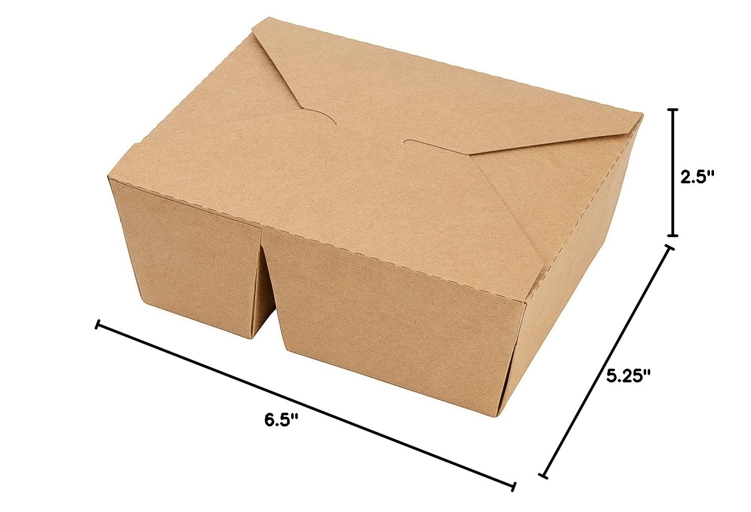 Eco-Friendly 47oz Kraft Paper Takeout Containers - 200 Pack 2-Compartment Greaseproof Food Boxes with Secure Tab-Lock | Ideal for Restaurants, Catering & Meal Prep | Safe for Hot/Cold Foods, Perfect for Takeout, Delivery & Leftovers