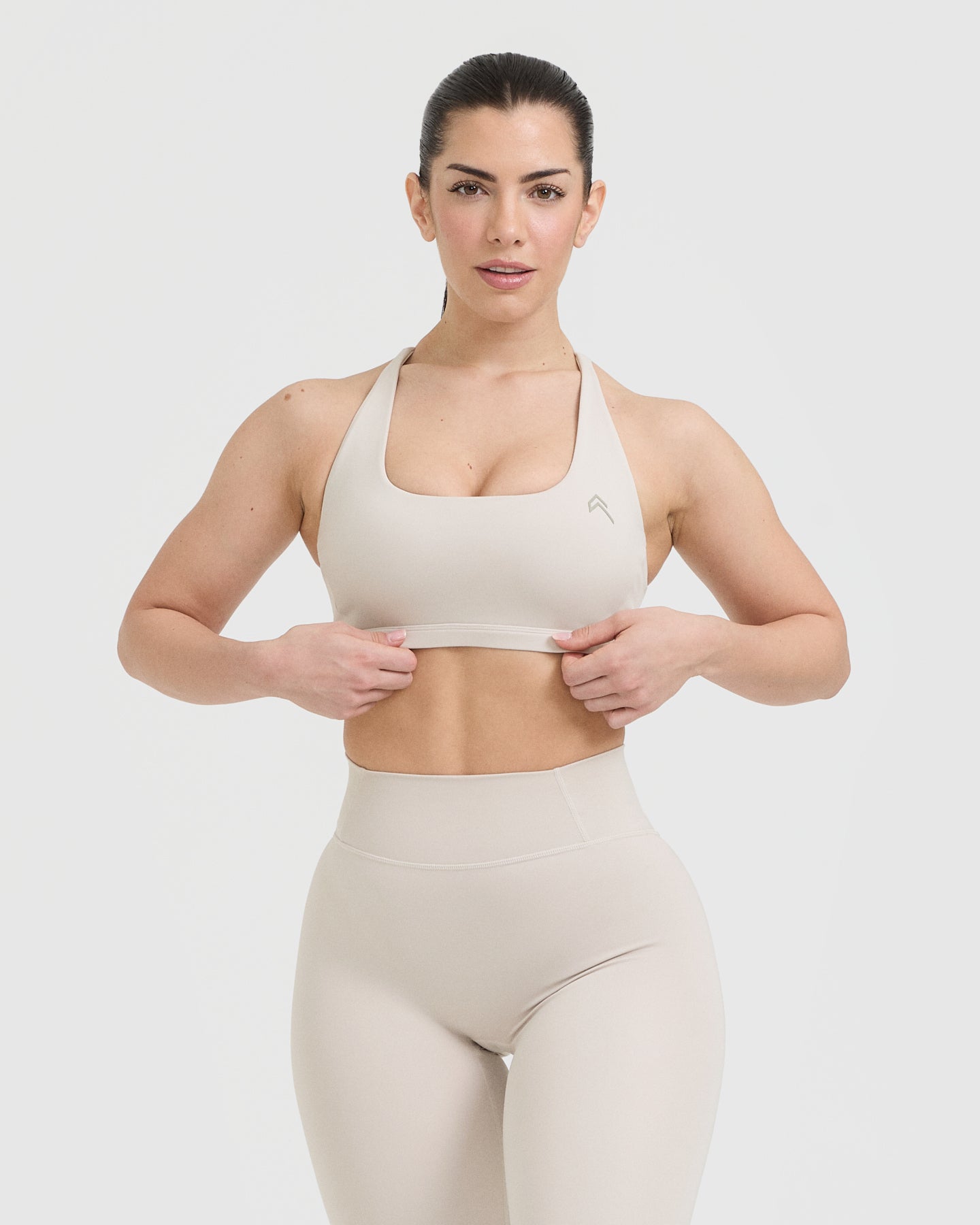 Timeless Square Neck Sports Bra for Women - Breathable & Supportive Workout Top in Sand Color | Perfect for Yoga, Running & Gym