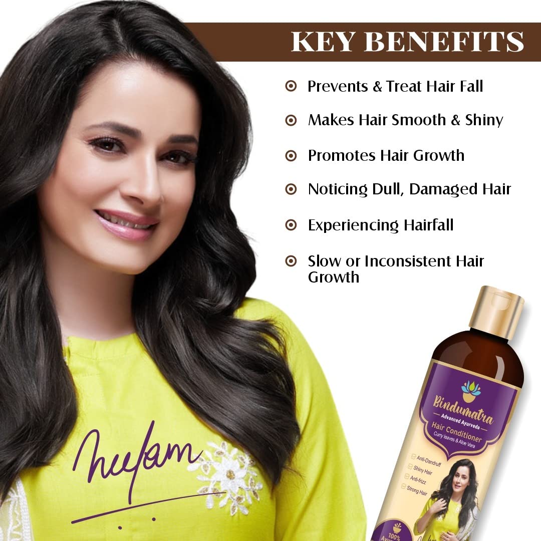 **Bindumatra Curry Leaves & Aloe Vera Hair Conditioner – 100% Ayurvedic & Organic, Anti-Dandruff, Frizz Control, Shine Boost – For Men & Women (100ml) | Perfect for Dry, Damaged Hair & Scalp Care**