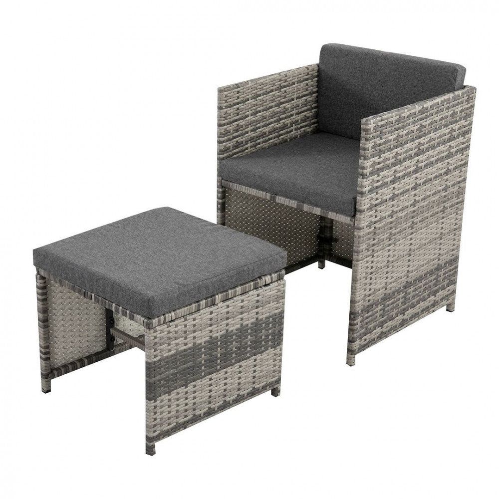 13-Piece Outdoor Dining Set in Grey - Perfect for Patio, Garden, and Backyard Entertaining | Bali Collection