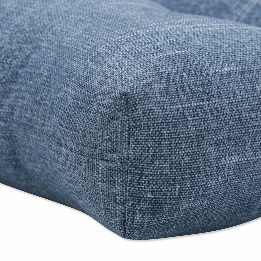 Premium Tufted Wicker Sofa Cushion - Weather & Fade Resistant Indoor/Outdoor Patio Swing Pillow - 18