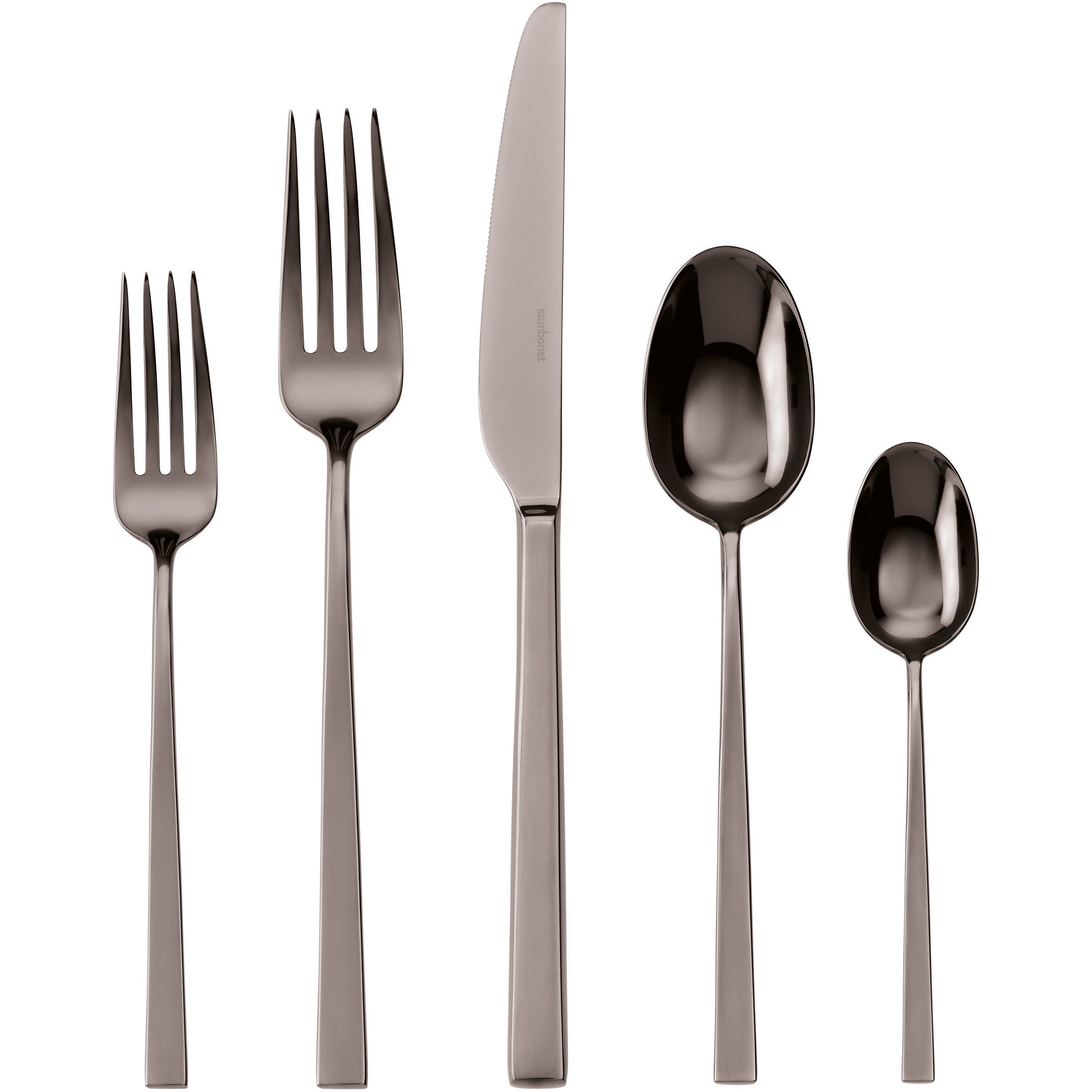 Premium Linea Q 5-Piece Dinnerware Set - Elegant Black Stoneware Plates & Bowls for Modern Dining | Perfect for Dinner Parties, Restaurant-Style Meals & Everyday Use