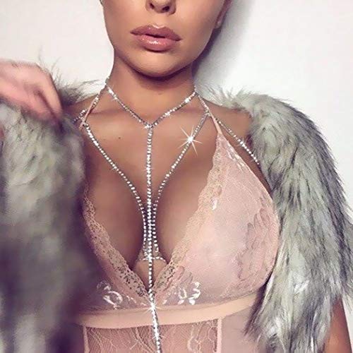 NICUTE Rhinestone Party Bra Chains - Elegant Body Jewelry for Women & Girls | Perfect for Bachelorette Parties, Music Festivals & Night Out