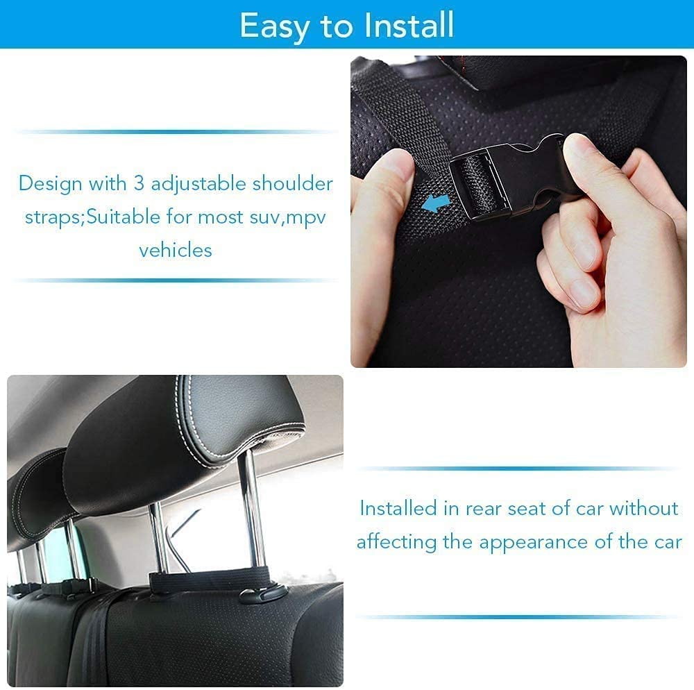 Enstiler Car Trunk Organizer with 9 Large Storage Bags - Backseat Hanging Organizer for SUV, Sedan & Truck | Space Saving Car Seat Storage Solution | Perfect for Road Trips, Grocery Shopping & Family Travel