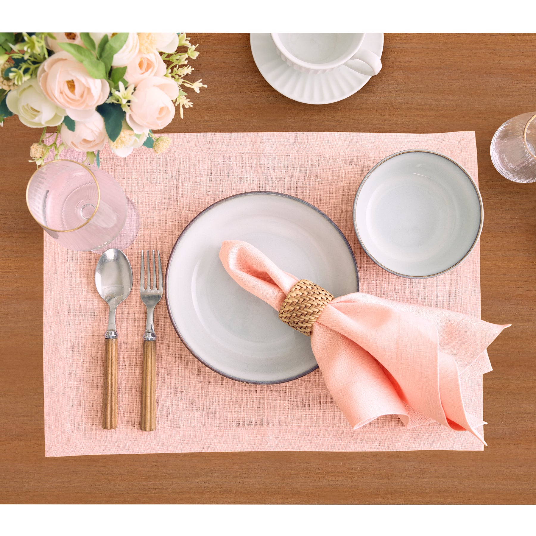 Premium Diana Medium Weight Placemats Set of 4 - Elegant Table Setting for Dining Room, Kitchen & Holiday Decor - Washable & Durable Place Mats for Everyday Use