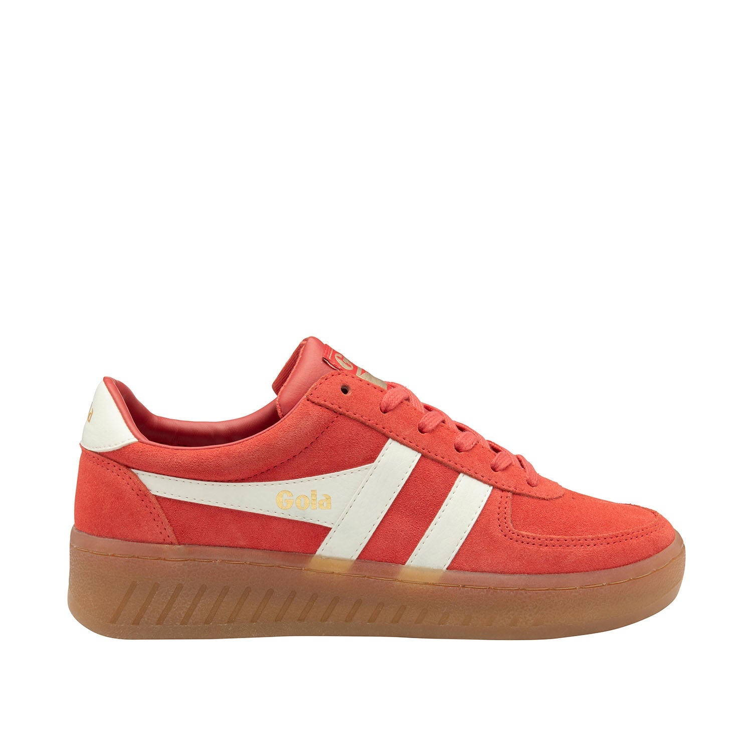 Gola Women's Grandslam Suede Sneakers - Red | Classic Retro Running Shoes for Women | Perfect for Casual Wear, Gym & Street Style