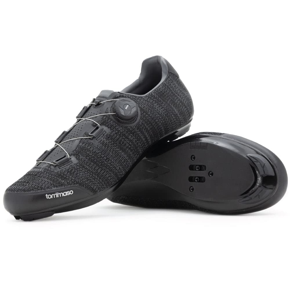 Tommaso Strada Men's Peloton & SPD Cycling Shoes - 2-in-1 Compatible with Delta & SPD Cleats - Road Bike & Indoor Cycling Shoes for Men - Perfect for Spinning Classes & Outdoor Rides (Cleats Not Installed)