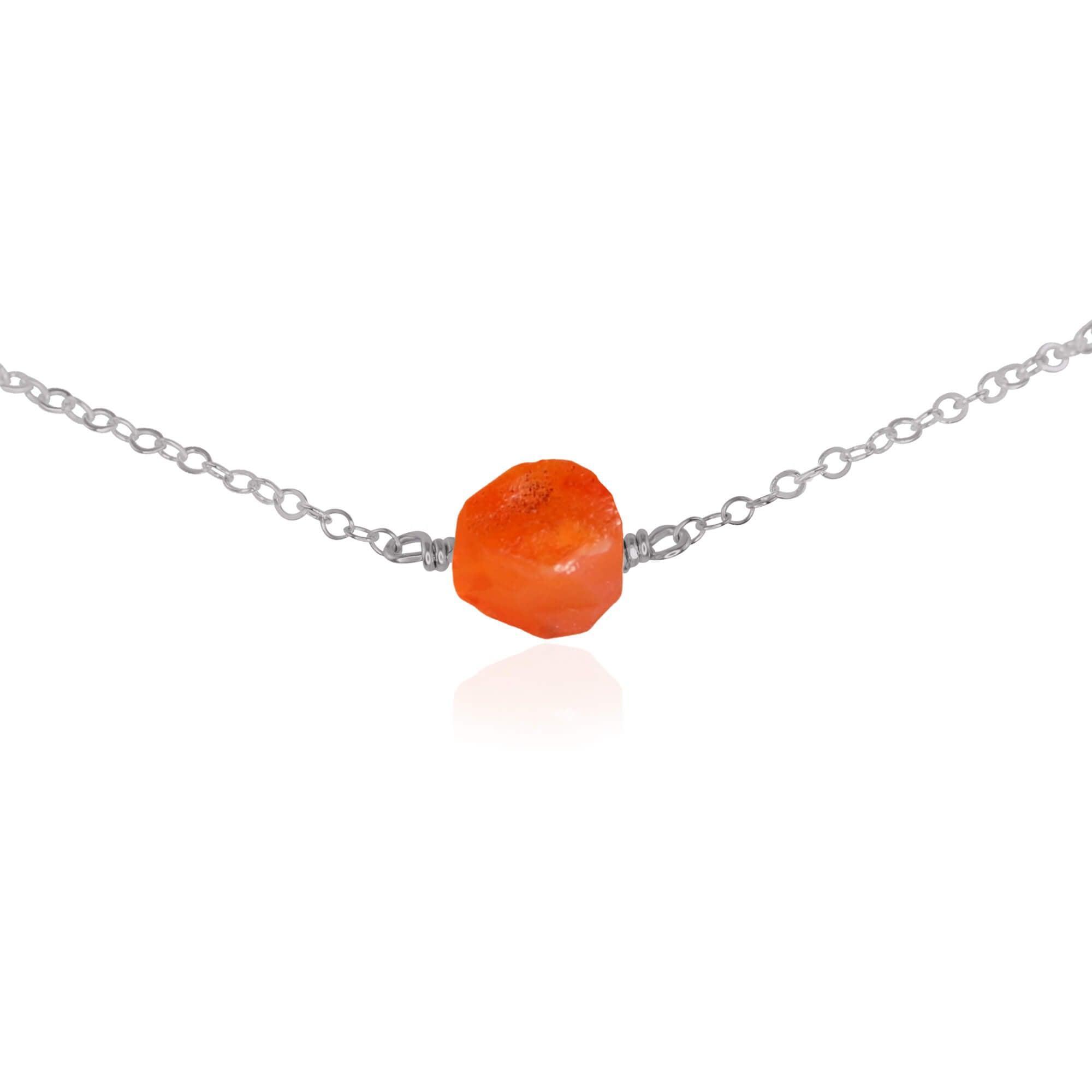 Natural Raw Carnelian Crystal Nugget Choker Necklace - Healing Stone Jewelry for Women, Boho Chic Accessory - Perfect for Meditation, Yoga & Spiritual Energy Balancing