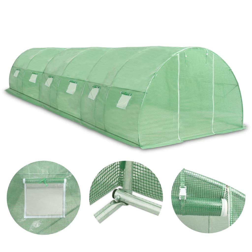 Walk-in Outdoor Greenhouse Kit for Plants, Flowers & Vegetables - 290.6 ft² Zippered Gardening Greenhouse (354.3