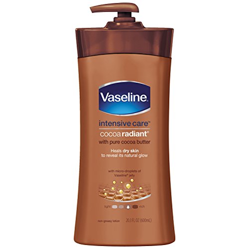 Vaseline Intensive Care Cocoa Radiant Body Lotion - 20.3 oz | Deep Moisturizing for Dry Skin | Perfect for Daily Hydration & Nighttime Use