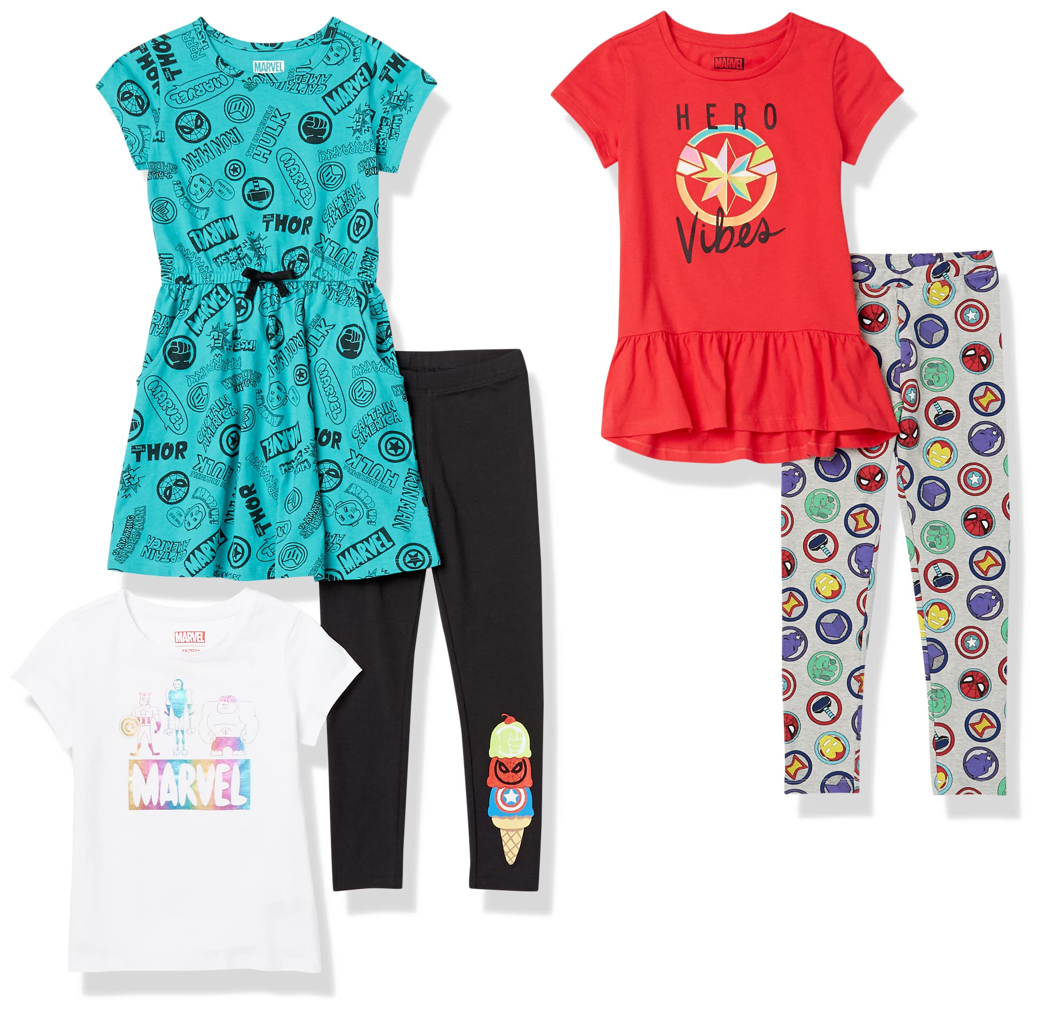 Disney Marvel Star Wars Frozen Princess Toddler Girls Mix and Match Outfit Sets | Amazon Essentials | Perfect for Birthday Gifts, Dress Up Play & Everyday Wear