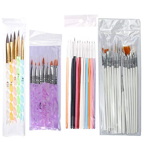 7PCS Nail Art Brush Set for Manicure - Gradient, Ombre, French Design, Gel Polish Builder, Drawing & Carving Tools - Perfect for DIY Nail Art & Salon Professionals