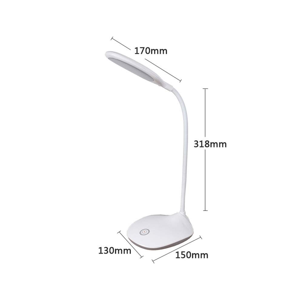 Modern USB LED Eye Protection Desk Lamp - Dimmable Touch Control with 3 Brightness Levels, 3W White Light for Study, Office & Bedroom Night Light