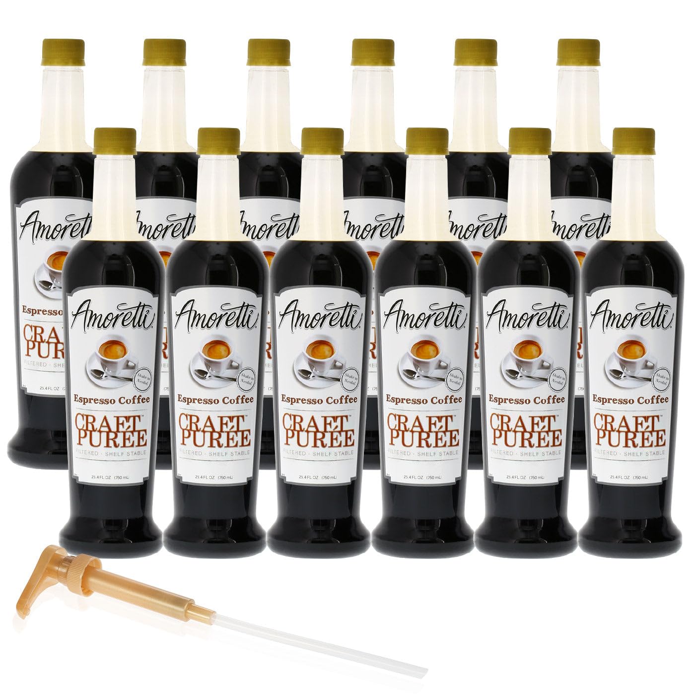 Amoretti Craft Puree - Espresso Coffee Flavor, 9 lb (4.08 kg) - Premium Coffee Concentrate for Baking, Cocktails & Specialty Drinks