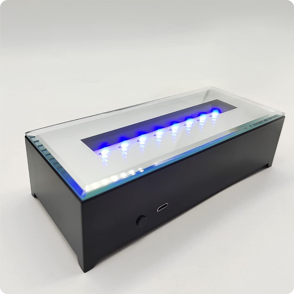 FZXZX 6-Inch Black LED Light Display Stand for Crystals & Glass Art - 3D Illuminated Holder with Colorful Lights | Perfect for Home Decor, Gift Showcase, and Retail Displays