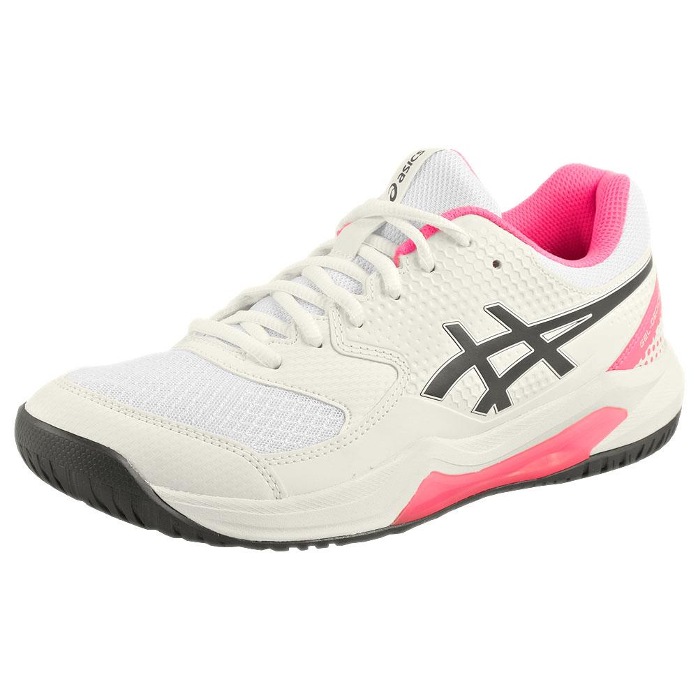 Asics Women's Gel Dedicate 8 Pickleball Shoes - White/Hot Pink - Lightweight Court Shoes for Pickleball & Tennis - Perfect for Indoor & Outdoor Play