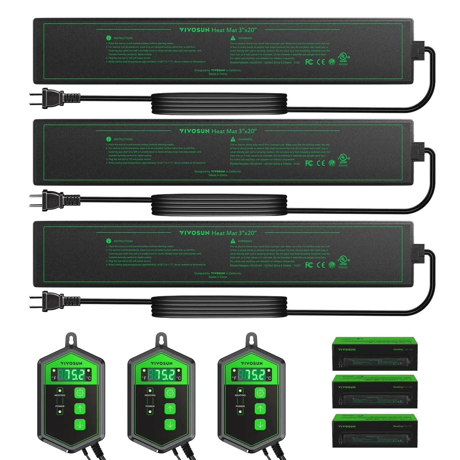 VIVOSUN 3-Pack 20