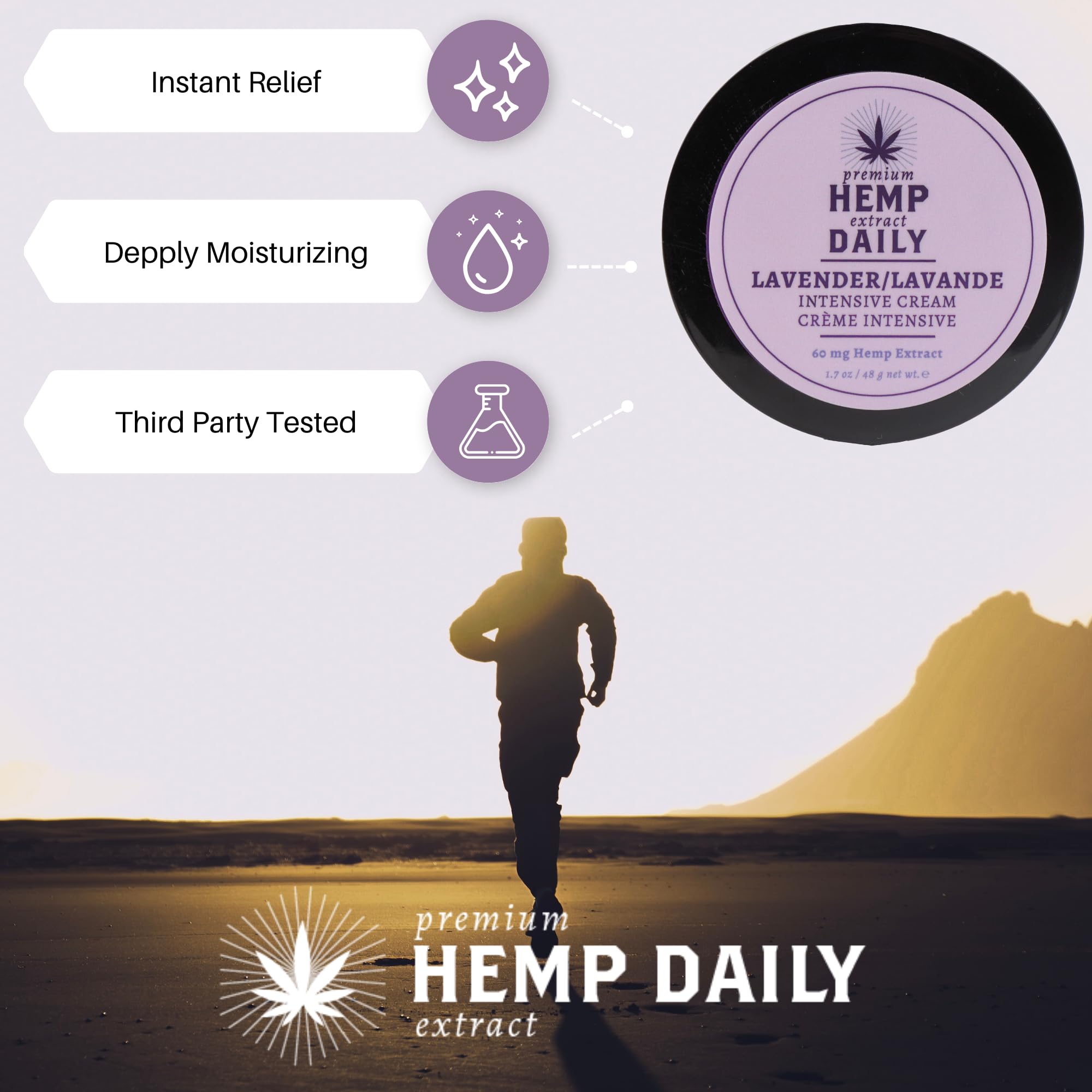 Earthly Body Intensive Cream for Muscle & Joint Relief - Organic Lavender Pain Relief Cream for Knees, Back, Neck & Shoulders - 1.7 oz (Pack of 2) - Perfect for Post-Workout Recovery & Daily Pain Management